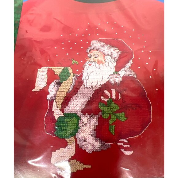 Candamar Designs Holiday Santa Cross Stitch Wearable Kit Vintage Christmas Craft - Picture 1 of 4